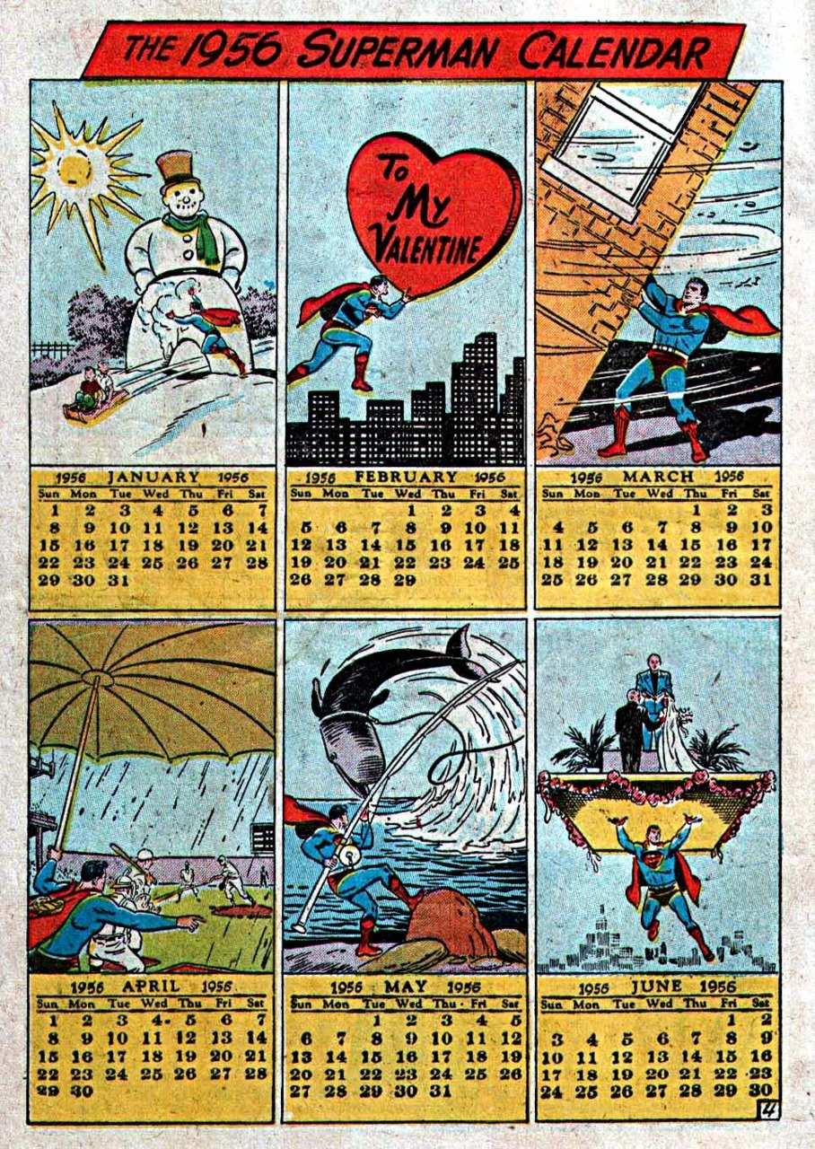 SUPERMAN CALENDAR 1956