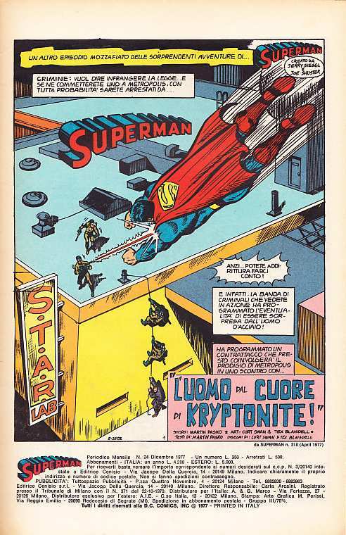SUPERMAN EDITRICE CENISIO 1976
