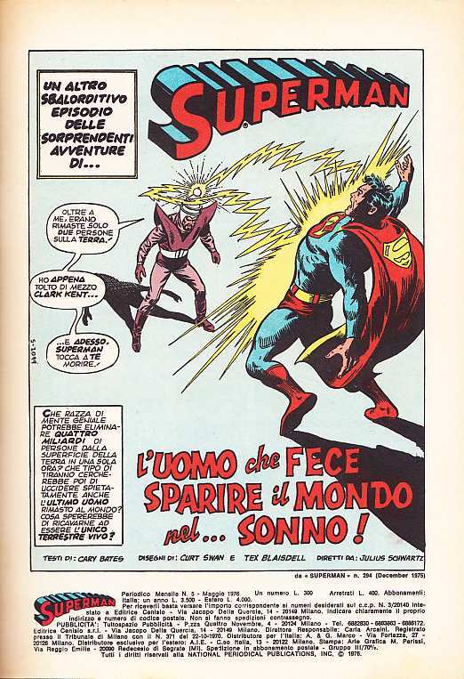 SUPERMAN EDITRICE CENISIO 1976