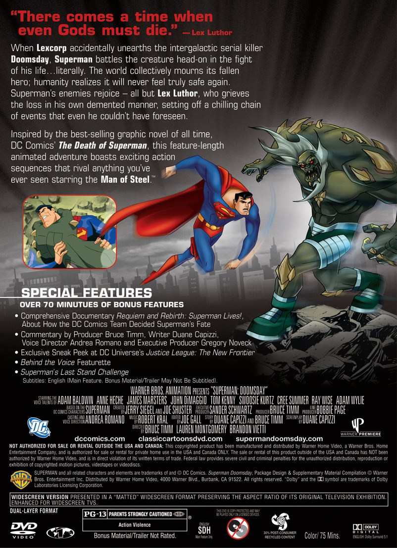 SUPERMAN DOOMSDATY DVD