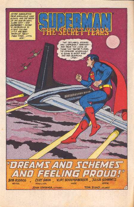 SUPERMAN TGE SECRET YEARS 1 SPLASH PAGE